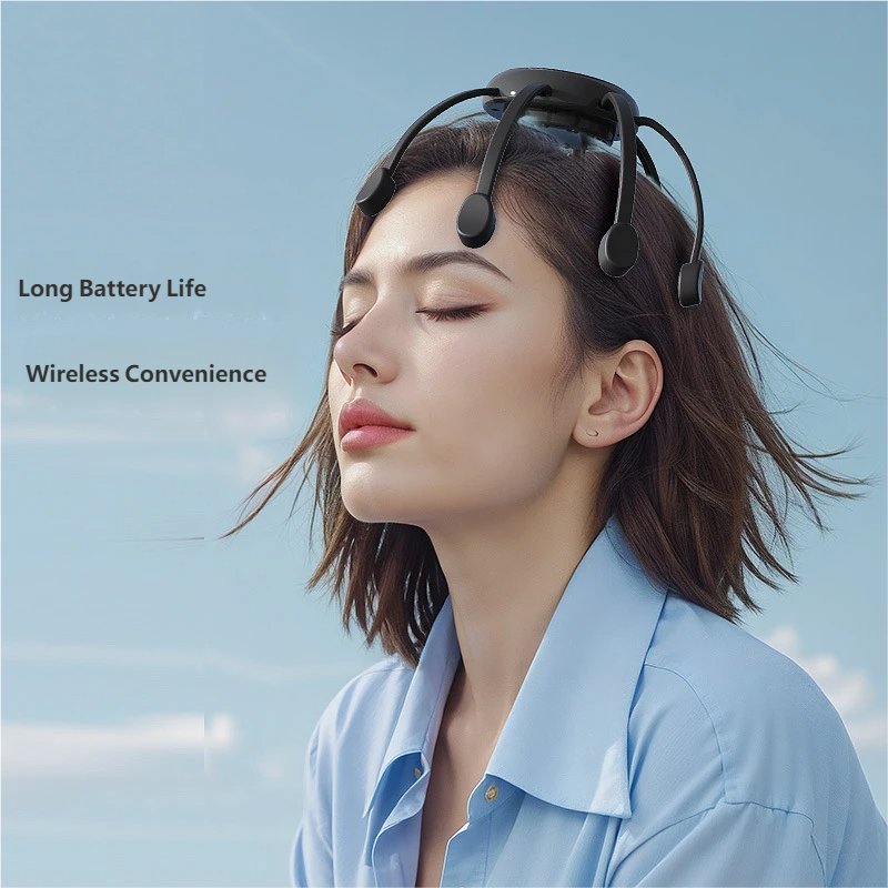 YLSM043 Rechargeable Electric Octopus Head Massager, Wireless Automatic Scalp Massager for Head Fatigue Relief for Home and Office Use