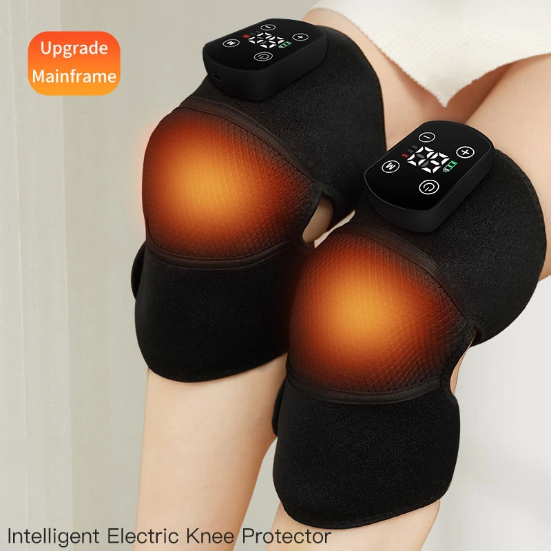 YLSM052 Electric heating knee massager, far-infrared hot compress vibrating knee therapy device, four motor deep kneading, intelligent temperature control warm knee pad