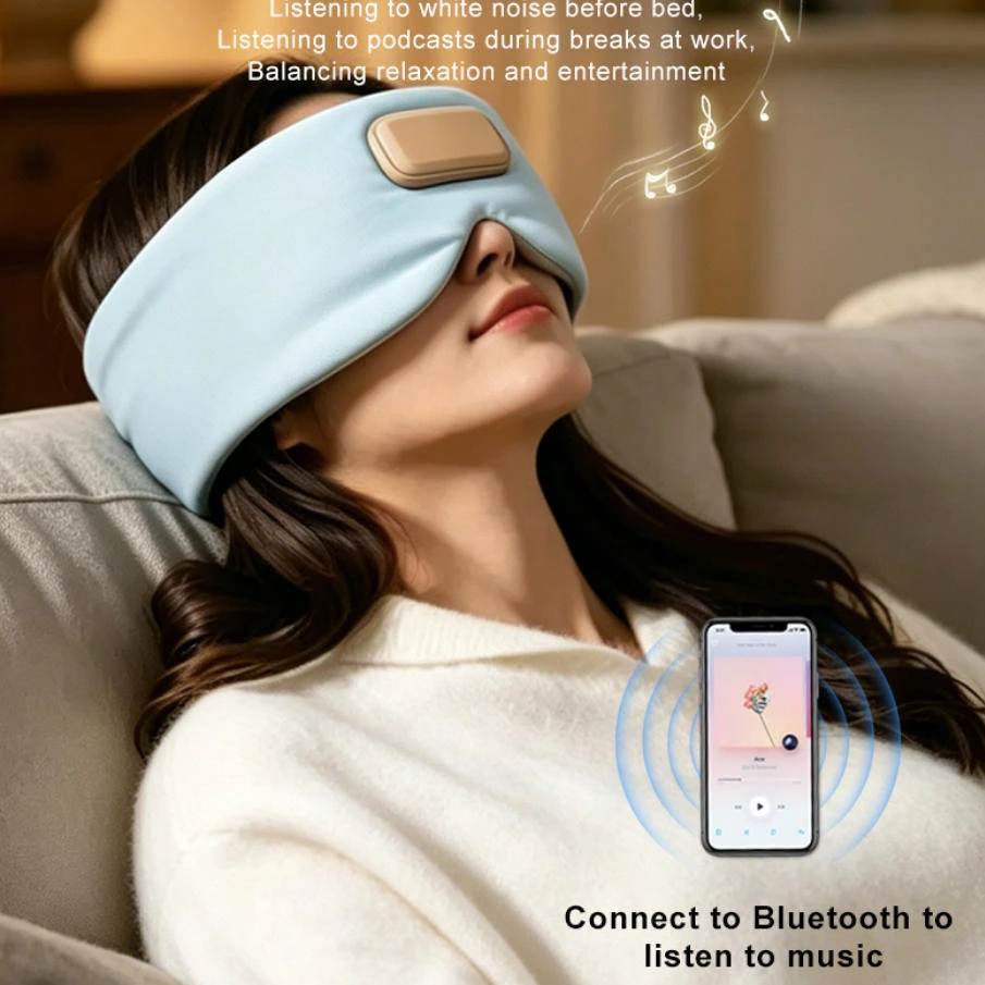 YLSM081 Gravity eye mask with Bluetooth music playback function ,comfortable fabric ,hot compress, silent eye mask to help sleep