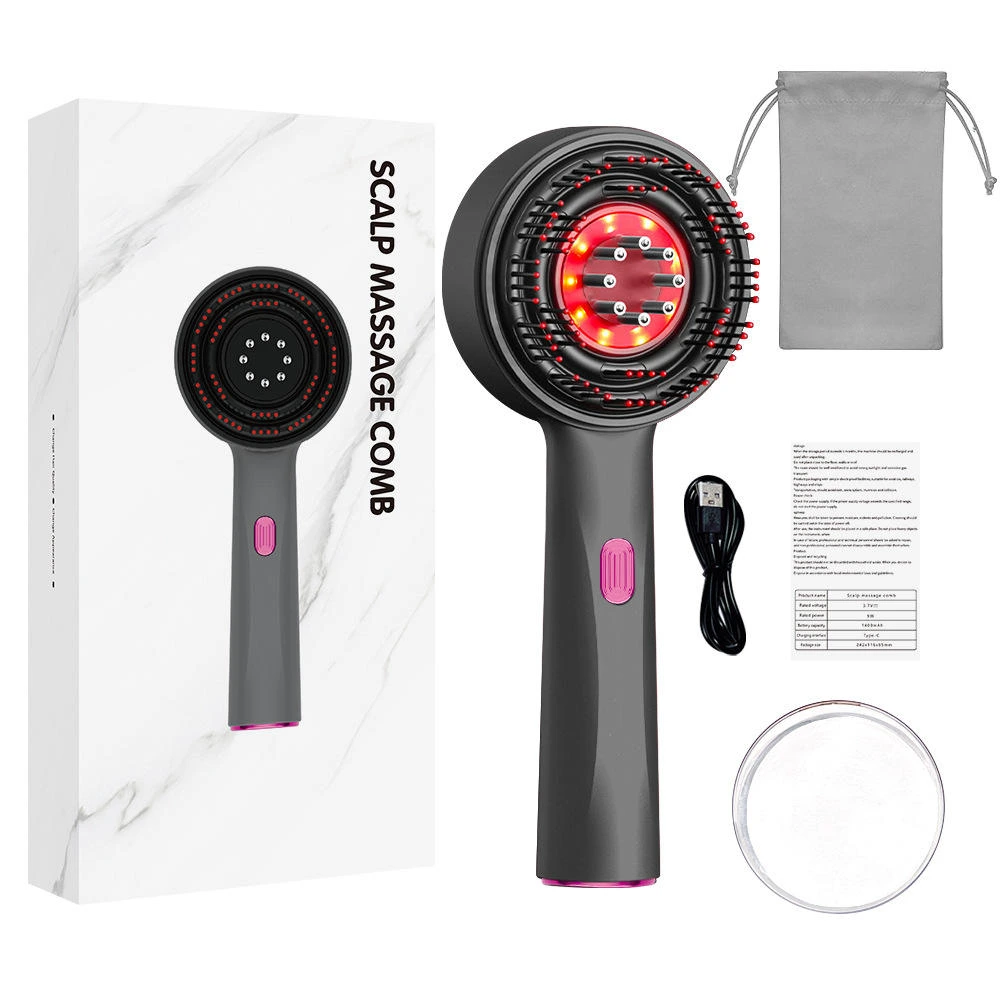 YLSM107 New electric massage comb for household scalp fluid guide comb, red light anti stripping hair care and hair care comb, multifunctional massage comb