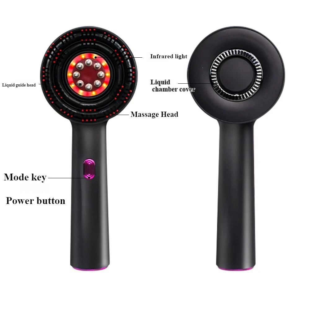 YLSM107 New electric massage comb for household scalp fluid guide comb, red light anti stripping hair care and hair care comb, multifunctional massage comb