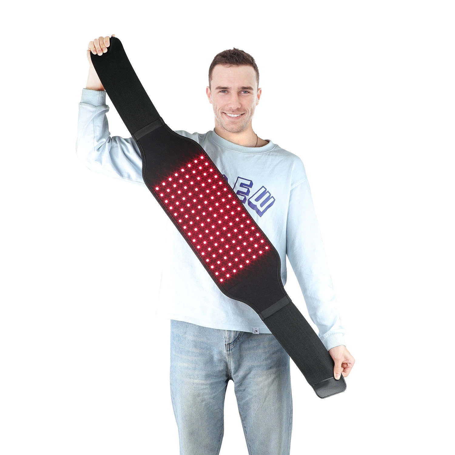 YLSM116 Heated Waistband - 105 LED Lamp Beads for Electric Heating, Waist Support with Timed Hot Compress, Red Light Waistband
